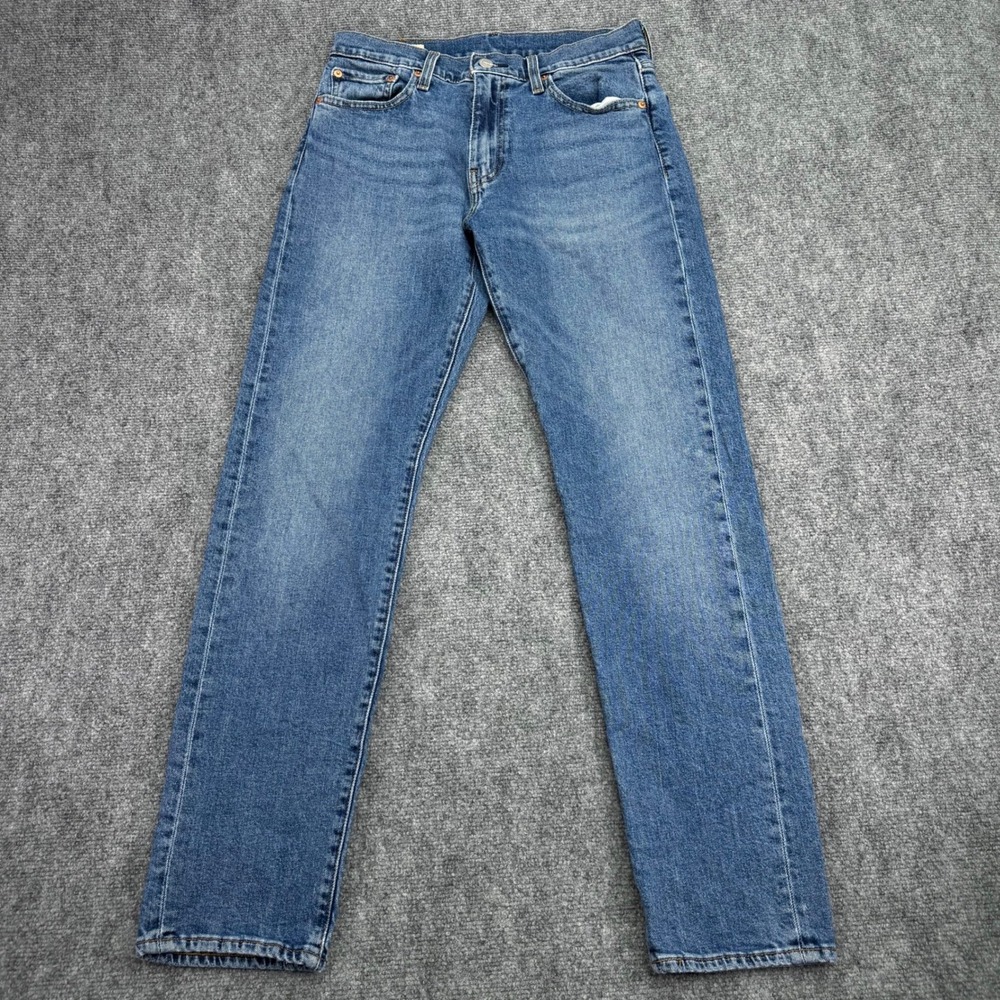 Levis Premium Jeans Mens 30x32 (Fits 30x30) Blue 502 Taper Regular Stretch Big E